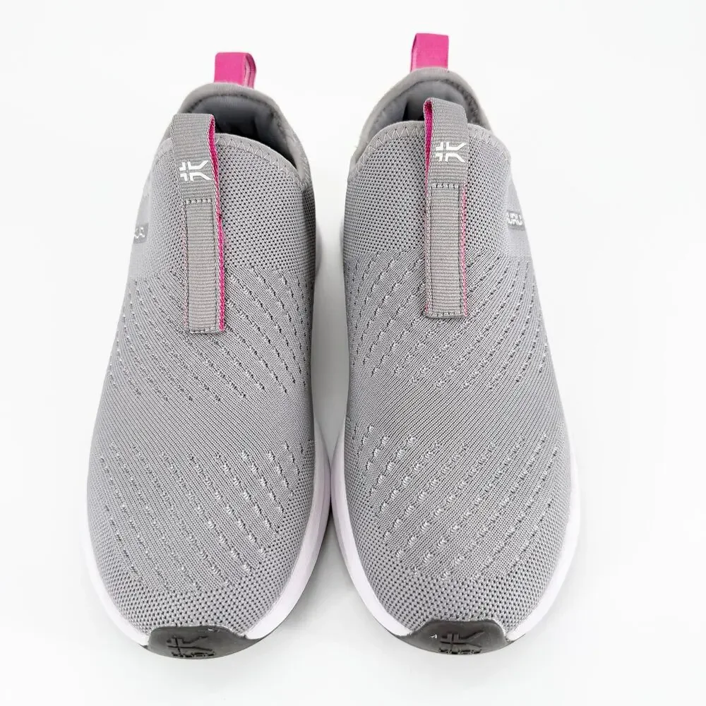 KURU ATOM Slip On Womens 9 Gray Pink Orthopedic Walking Shoes NWOB Comfort